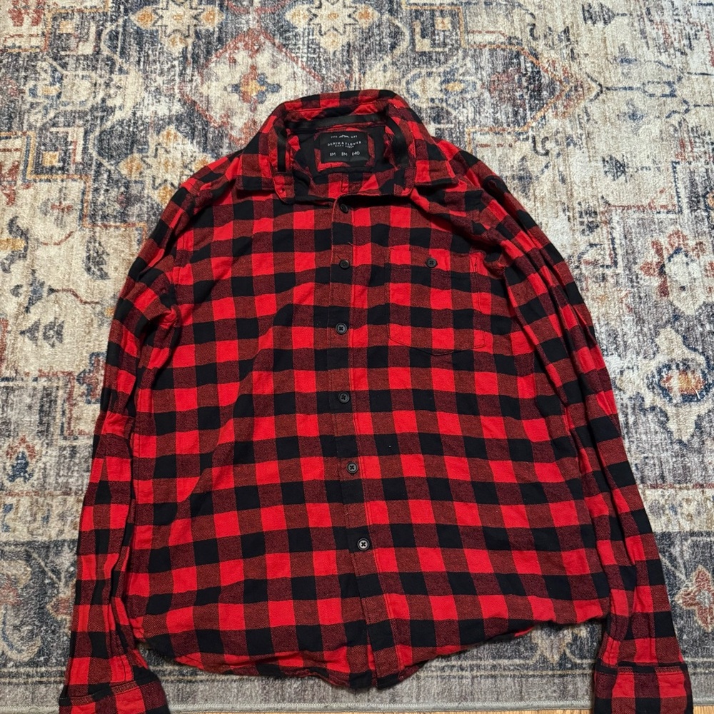 Red and black button-up flannel